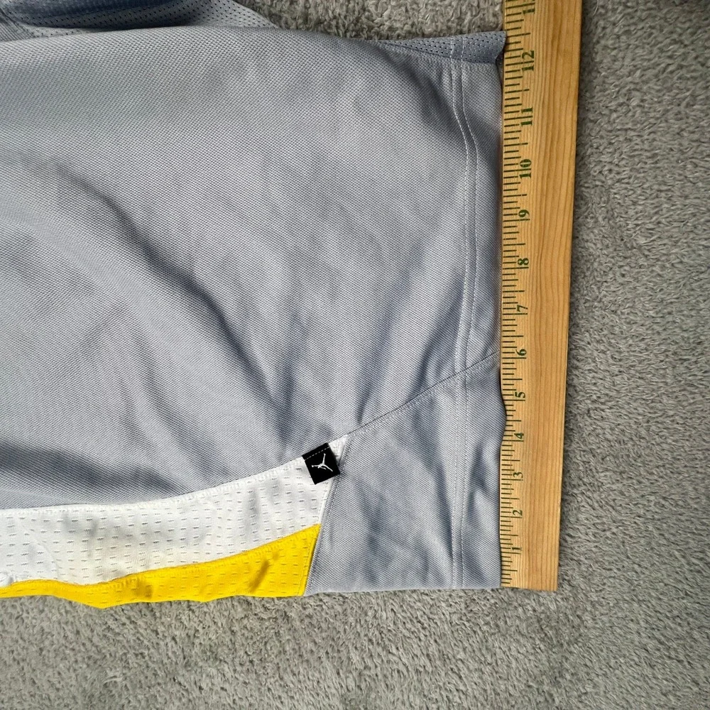 Jordan Basketball Shorts Mens Medium Grey Yellow‎ Dri-FIT Athletic Jumpman 10